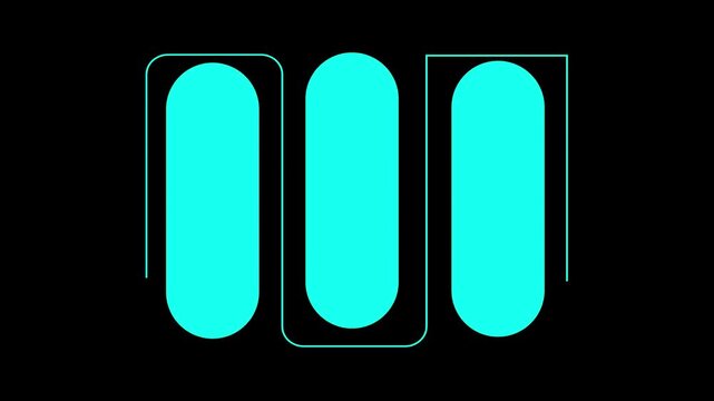Business workflow blue rectangle infographic 3 steps template animation. Sequence options HD video. Animated blank diagram visualization. Process layout empty design elemen