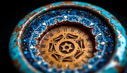 Vibrant Blue Stone with Starlike Flecks and Metallic Pattern