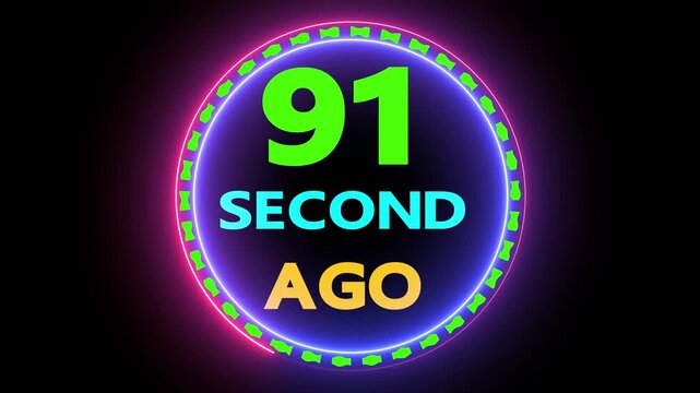 Neon light glowing 91 second ago countdown