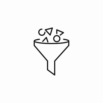 data filtering funnel icon sign vector
