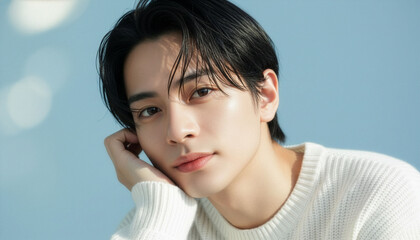 男性、白い服、AI