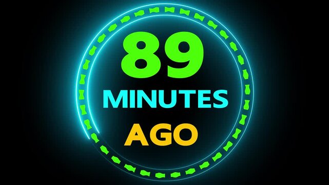 Eighty-nine minutes ago neon countdown