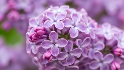 Close-up of beautiful purple lilac blossoms in full bloom