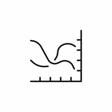wavy line graph icon sign vector