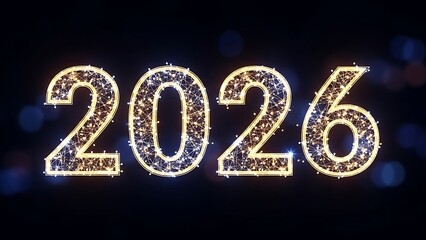 Sparkling 2026 numbers with bokeh effect for New Year celebrations and festive occasions