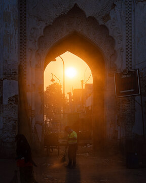 sun rise in the lucknow city