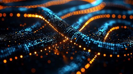 Abstract digital data streams flowing through a network of connections. - Powered by Adobe