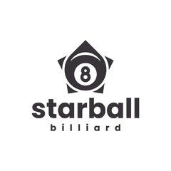 eight ball star billiard logo vector