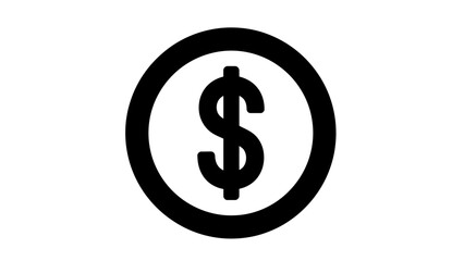 Obraz premium Minimalistic black and white dollar sign within a circular icon representing finance or currency