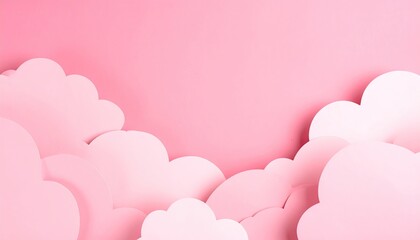 Dreamy Pink Cloud Shapes Gentle Pastel Sky Backdrop.
