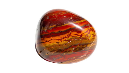 Polished Jasper Stone with Red Orange and Yellow Bands