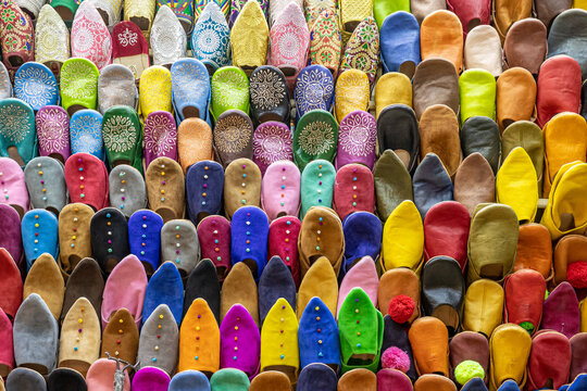 Morocco - Marrakech - UNESCO World Heritage - Moroccan slippers (Babouches and Belgha)