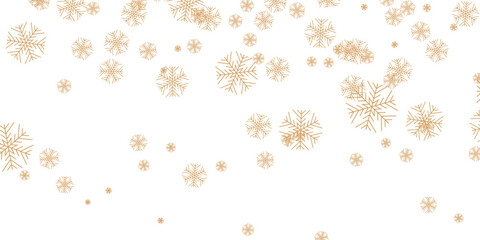 snowflakes and stars border isolated vector illustration, Elegant gold snowflake and star border set for festive holiday designs