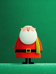 Cute Santa Claus illustration on green background