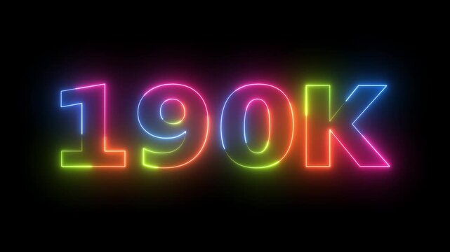 Neon 190k subscribers count animation