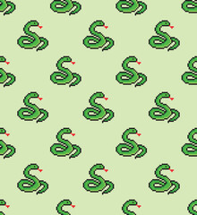 pixel snake  Seamless Pattern vector background pixel art for 8 bit game