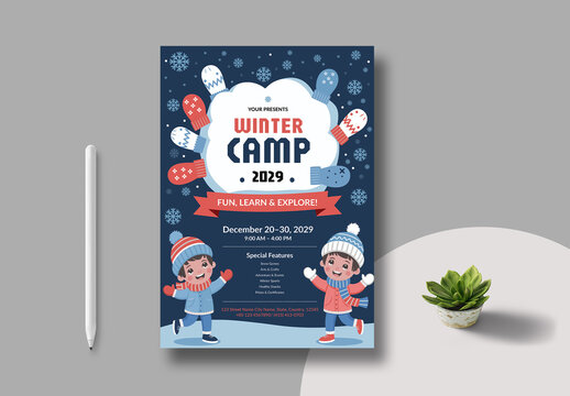 Winter Camp Flyer Template Layout