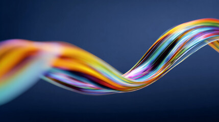 Abstract colorful wave flowing with vibrant hues on a dark background