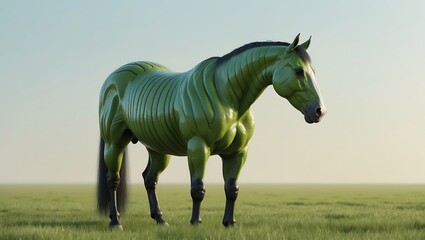 A surreal ultra-realistic hybrid creature blending animal anatomy with vivid fruit textures, set in a clean minimal landscape with soft natural light, creating a calm premium conceptual visual ideal f