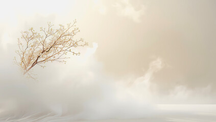 Obraz premium arbol y niebla