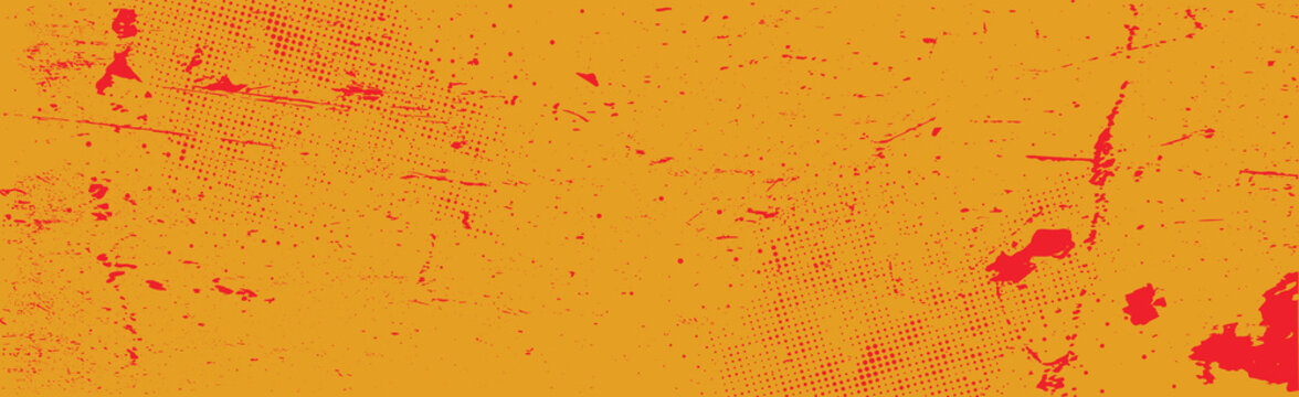 Grunge halftone texture abstract, dots texture, Abstract grunge yellow and red colors background. Rough brush strokes with Red spray texture, Vector brush stroke texture.eps