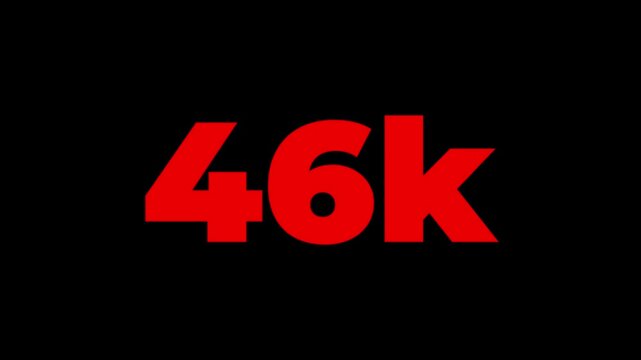 55,000 subscribers social media Quick count of subscribers 55k Facebook subscribers red bokeh celebrating, celebration, cheerful, community, motion view with Alpha channel