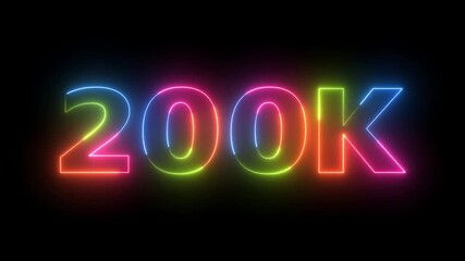 200k neon sign glowing animation