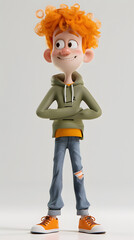 3d Cartoon Character of a cheerful man