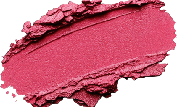 Close-up view of a vibrant pink cosmetic texture against a white background - Powered by Adobe