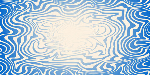 Abstract Organic Blue and Cream Seamless Pattern - Modern Flat Design.