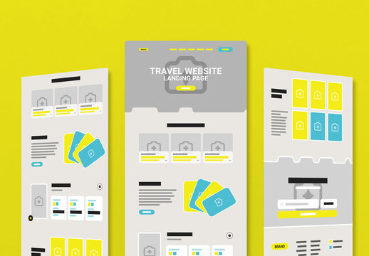 Modern Travel Landing Page Wireframe Template