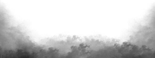A dark grey smoky cloud border on transparent background, perfect for dramatic backgrounds, mystery templates, and spooky goals