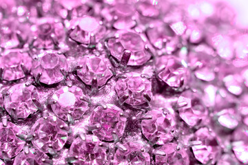 Fototapeta premium Rows of crystal stones embedded, background, jewelry industry