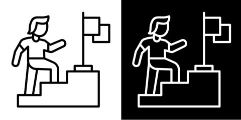 Career Icon Set White Style Collection