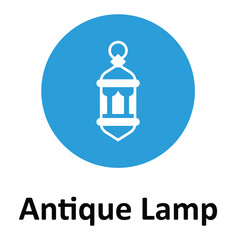 Antique Lamp Vector icon which can easily modify or edit