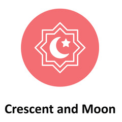 Crescent and Moon Vector icon which can easily modify or edit