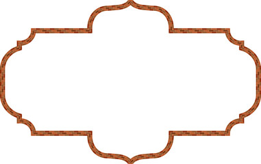 Rectangle shape brick brickwork brown border picture frame vintage retro antique handcraft framework architecture decorative element isolated background 