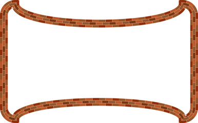 Rectangle shape brick brickwork brown border picture frame vintage retro antique handcraft framework architecture decorative element isolated background 
