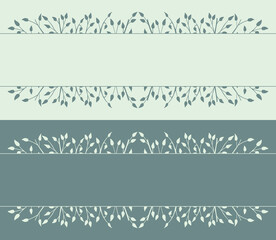 Spring background, frame of floral tree branch, leaf, plants. Elegant, stylish elements for Decoration. Hand drawing doodles of vintage botanical elements. Space for text