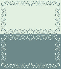 Spring background, frame of floral tree branch, leaf, plants. Elegant, stylish elements for Decoration. Hand drawing doodles of vintage botanical elements. Space for text