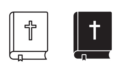 Bible Book Icon Vector. Religion, Faith, Christianity Symbol
