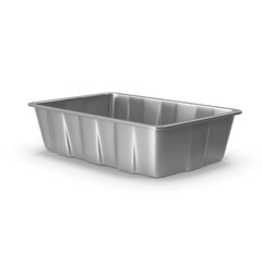 Metallic silver rectangular aluminum food container for catering and takeaway services