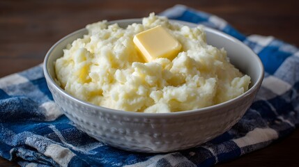 Delicious Creamy Mashed Potatoes Topped with Butter.