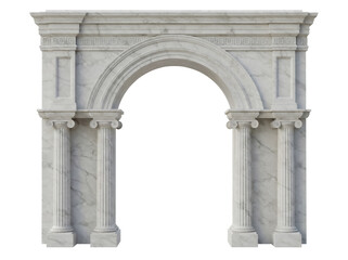 Obraz premium Elegant marble archway PNG isolated on transparent background, architectural element for design projects and historical presentations