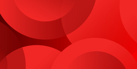 Red abstract circle background with dynamic geometric shapes creating modern vibrant design.