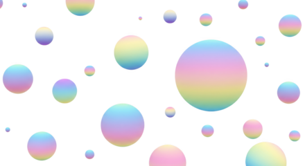 Abstract iridescent spheres floating on a black backdrop create depth