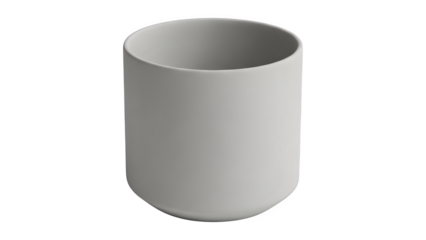 Minimalist gray tumbler cup isolated on transparent background
