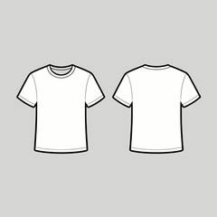 Naklejka premium [Vector EPS]A simple white t-shirt showing front and back views