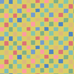 Seamless repeating pattern bright and vibrant in Christmas color combinations Christmas, snowy winter, sky concept. Vector background for gift wrap, surface design and other design projects