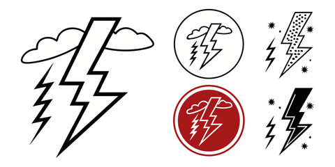 Lightning icon vector isolated on white background. Bolt icon vector. Energy and thunder electric icon.